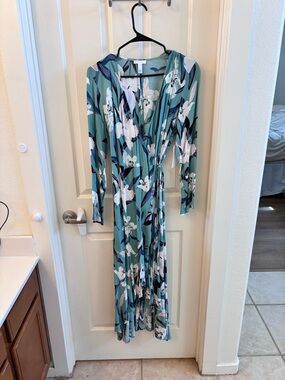 Leith | Dresses | Leith Nordstrom Satin Dot Wrap Midi Dress High Low Royal  Cobalt Sapphire Blue Xs | Poshmark